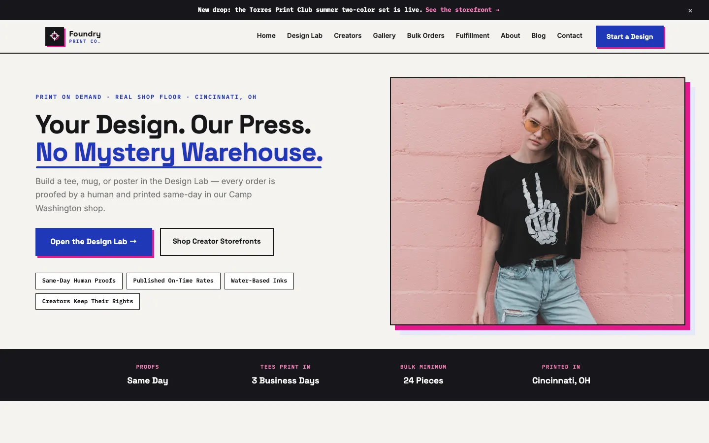 Foundry Print Co. website
